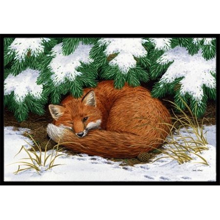 CAROLINES TREASURES Carolines Treasures ASA2185MAT Naptime Fox Indoor or Outdoor Mat; 18 x 27 ASA2185MAT